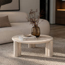 Mesa De Centro Fermo Top/patas Laca Crema