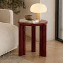 Mesa Auxiliar Fermo Top/patas Laca Corinto