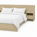 COMBO CAMA KALMA QUEEN MELAMINA ROBLE/2 MESAS DE NOCHE 1 GAVETA/1 ENTREPAÑO
