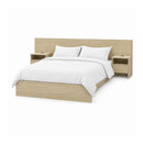 COMBO CAMA KALMA MATRIMONIAL MELAMINA ROBLE/2 MESAS DE NOCHE 1 GAVETA/1 ENTREPAÑO