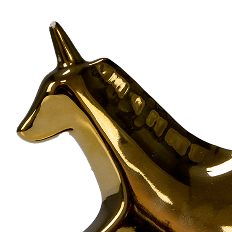 Escultura Unicornio Dorado