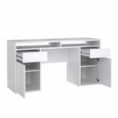 Escritorio Function Plus Doble Folio Blanco Alto Brillo/2 Gavetas/2 Puertas